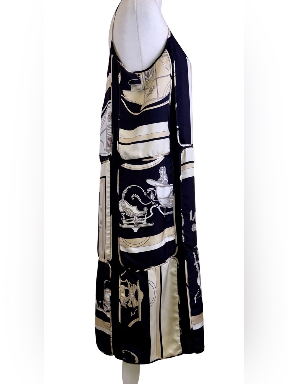 HERMES SILK”EX-LIBRIS” PRINT DRESS - Picture 6 of 11